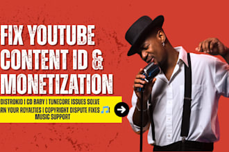 fix you tube content id, youtube monetization using distrokid, cd baby, tunecore