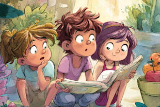do comic style children book illustration and formatting