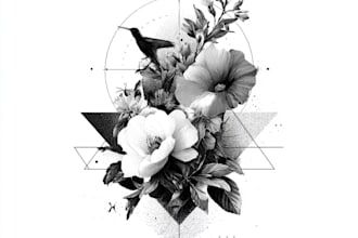 create sleeve tattoo design in geometric style