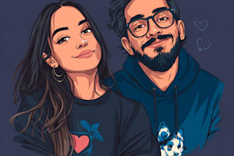 make vector character logo and friendship portrait