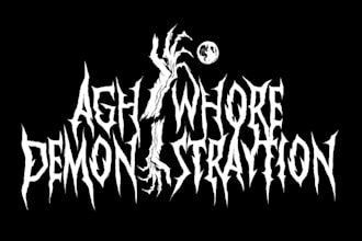 create hardcore or metal band logo design