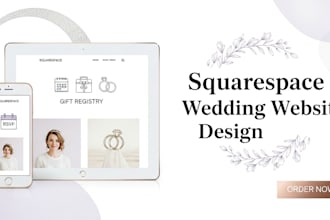 design a stunning squarespace wedding website with rsvp and registry integration