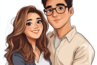draw family portrait couple in my cartoon disney style