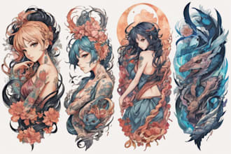 make a unique anime tattoo design for you
