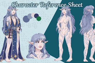 draw detailed furry reference sheet, anthro character, furry ref sheet, ych