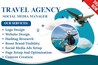 be instagram tiktok social media manager for travel agency