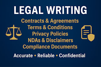 help write legal contract, draft, agreements and policies