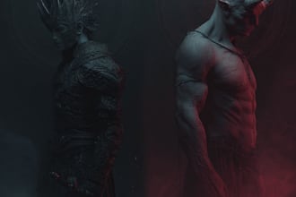 draw a dark horror and fantasy horror character