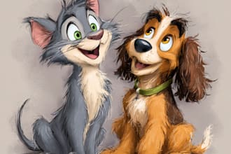 pet portrait into cute disney style