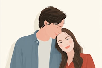 draw couple portrait illustration