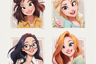 draw custom character logo and friendship portraits