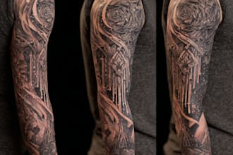 create a tattoo design of tattoo sleeve