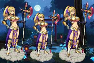 make pixel art sprites, pixel art character sprites and animation for you
