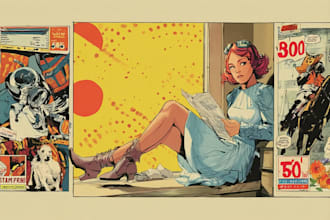 draw a retro vintage comic illustration
