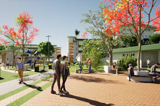 architectural interior or exterior rendering