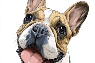create pet portrait into cartoon vector