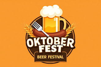 make eye catching oktoberfest beer party logo within 1 day