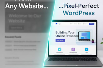 clone, replicate, or redesign any website page into wordpress elementor