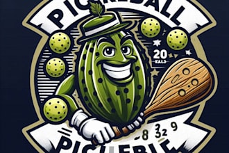 design high quality pickleball vintage logo with t shirt design