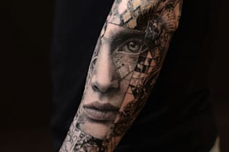create a tattoo design of tattoo sleeve