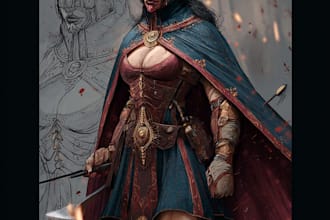 do illustration, concept art and character art, dnd