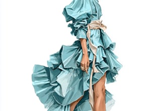 draw a fashion illustration or sketch of a figure in clothes