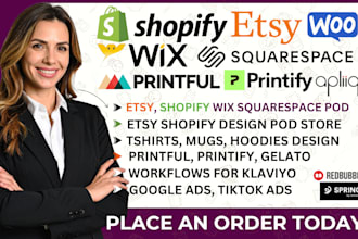 setup etsy shopify print on demand store wix squarespace printify printful pod