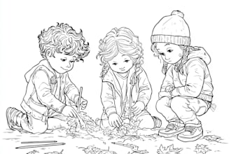 draw cute children coloring book pages1