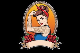 create wonderful and excellent pinup girl logo design