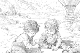 draw amazing coloring book pages illustration for children