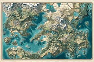 make fantasy map illustration for dnd, novels