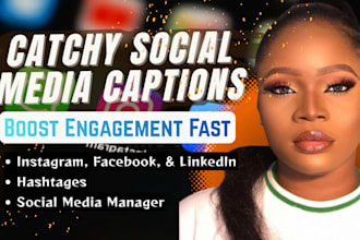 write social media captions, social media manager, tiktok and instagram captions