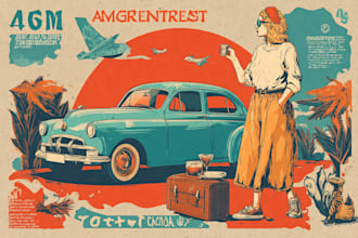 create retro style illustrations with vintage vibes
