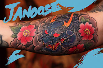 draw an oriental japanese tattoo