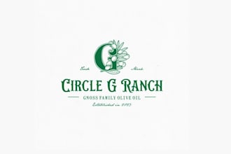design family olive oil label logo