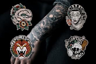 draw you a design with traditional tattoo style