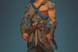 draw 2d game character illustration