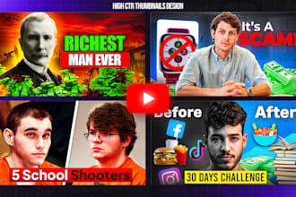 design professional youtube, gaming, cartoon and custom thumbnails