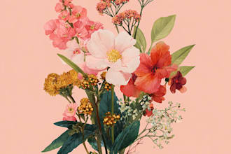 draw a custom botanical or floral watercolor illustration