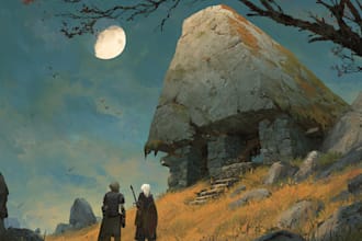 do dnd fantasy sci fi character or landscape illustration