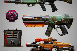 design and paint weapons and props
