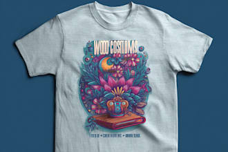 create retro vintage illustration for t shirt print designs