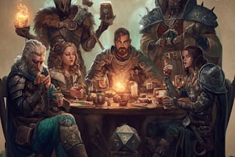 illustrate legendary dnd or dnd party fantasy rpg character designs