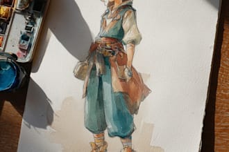 do an surrealist watercolor portraits for you