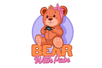design wonderful awesome teddy bear logo