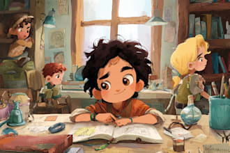 design children story book illustrations and covers
