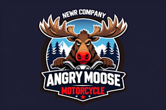 illustrate angry moose logo