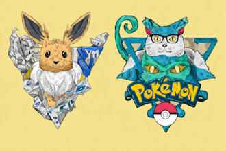 draw pokemon and fakemon logo or illustration
