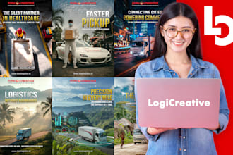 create social media feed design for logistics themes