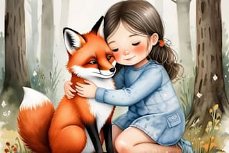 watercolor children book illustration